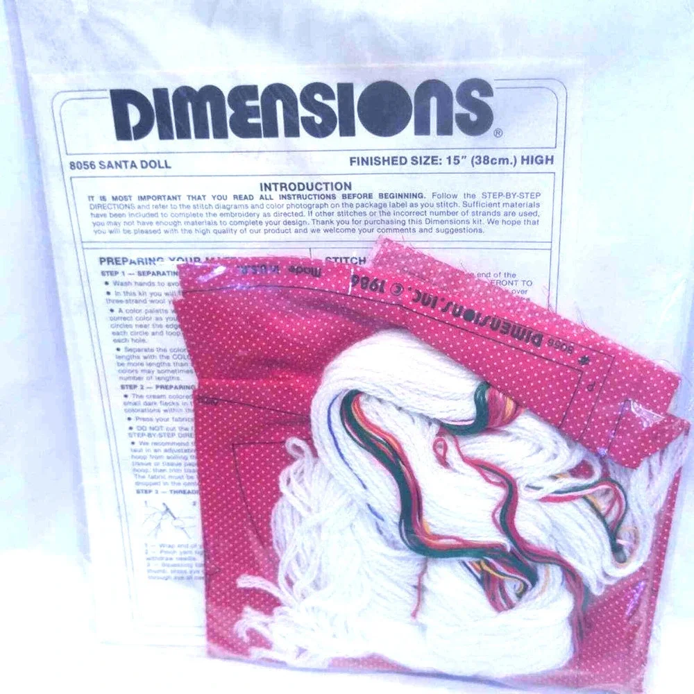 Vintage Dimensions Santa Doll Kit Crewel 15